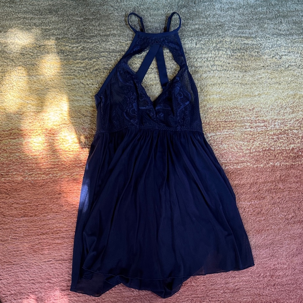 Torrid Blue Sheer Strappy Babydoll
